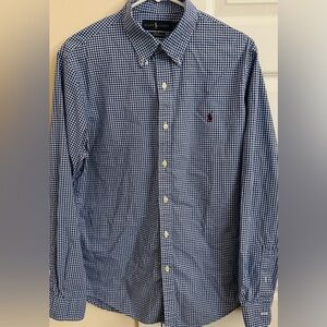 Ralph Lauren Slim Fit 100% Cotton Stretch Gingham Men’s L Long Sleeve Button